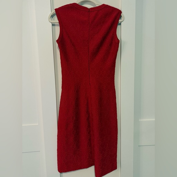 ALAIA Red Textured MIDI Scoop Neck Sleeveless A Line Dress Size 40 US 6 | 8 - Picture 10 of 16